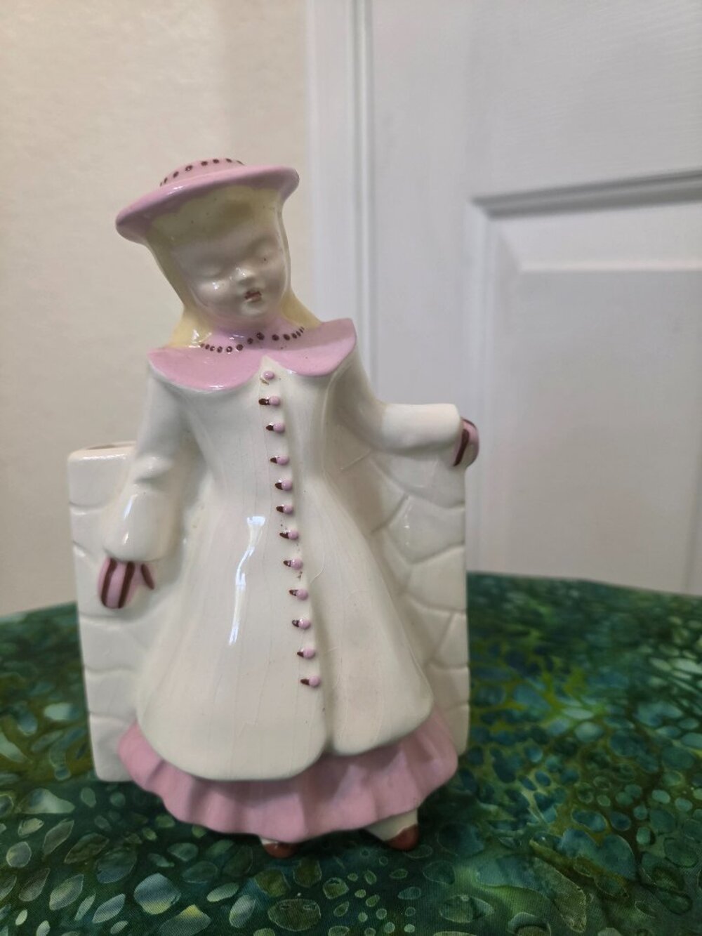 Vintage Ceramic Girl Flower Vase, planter